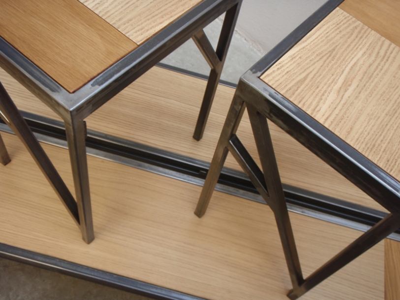 banc tabouret acier bois