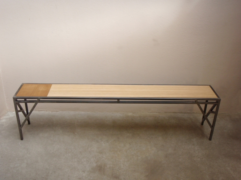 banc tabouret acier bois