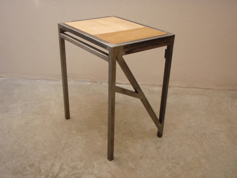 banc tabouret acier bois