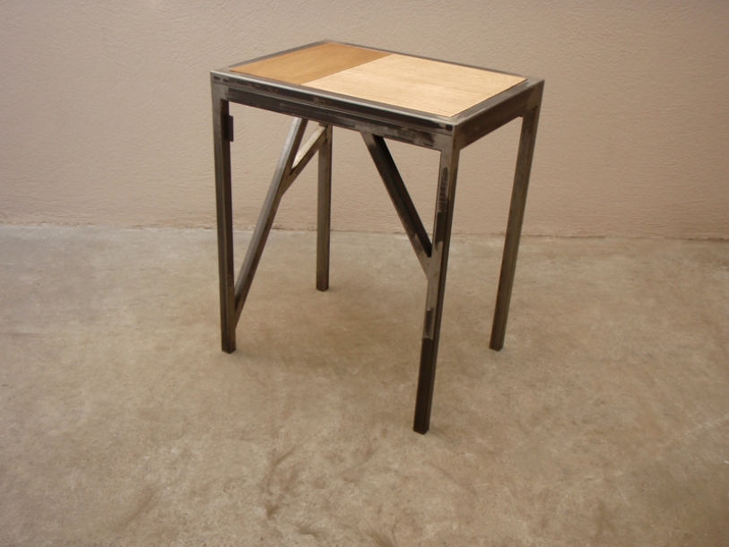 banc tabouret acier bois